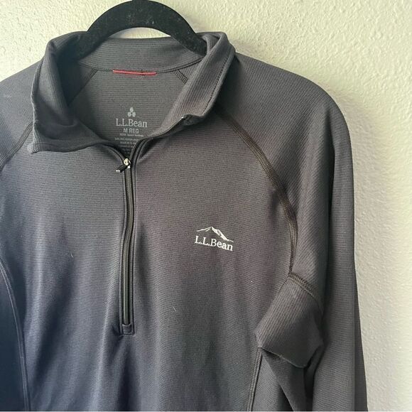LL Bean Lightweight Half-Zip Pullover Black - Picture 2 of 5